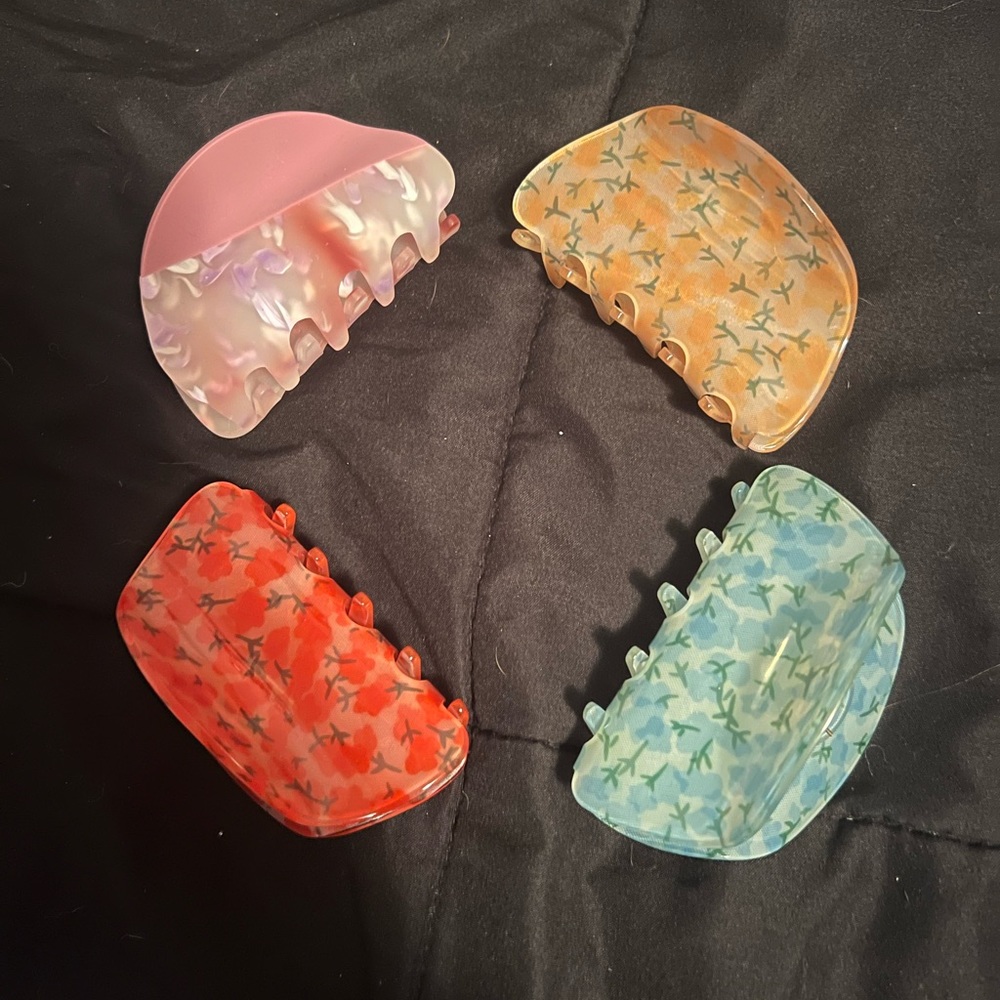 Assorted Floral Claw Clips Hair Clips